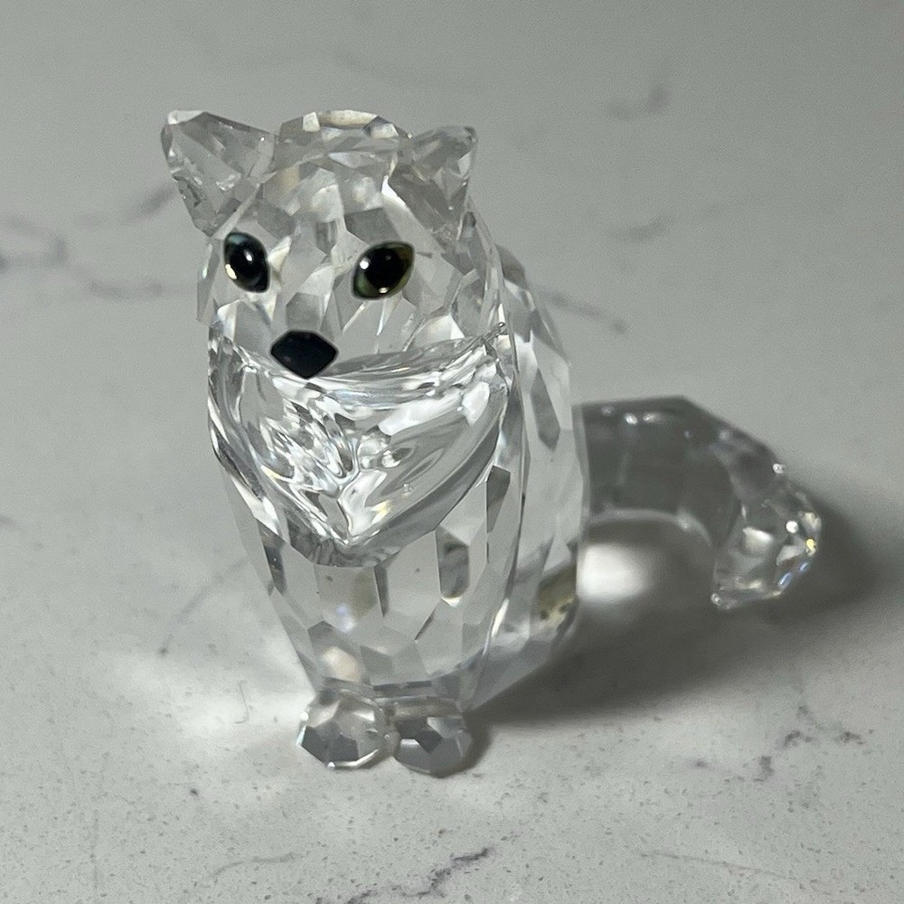Swarovski Crystal 160799 Sitting Cat 7634 046 000 In Box W/ Certificate RETIRED